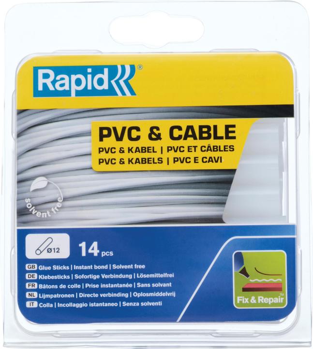 Actual product image Rapid PVC & cable glue sticks Ø12x94mm 14 pieces