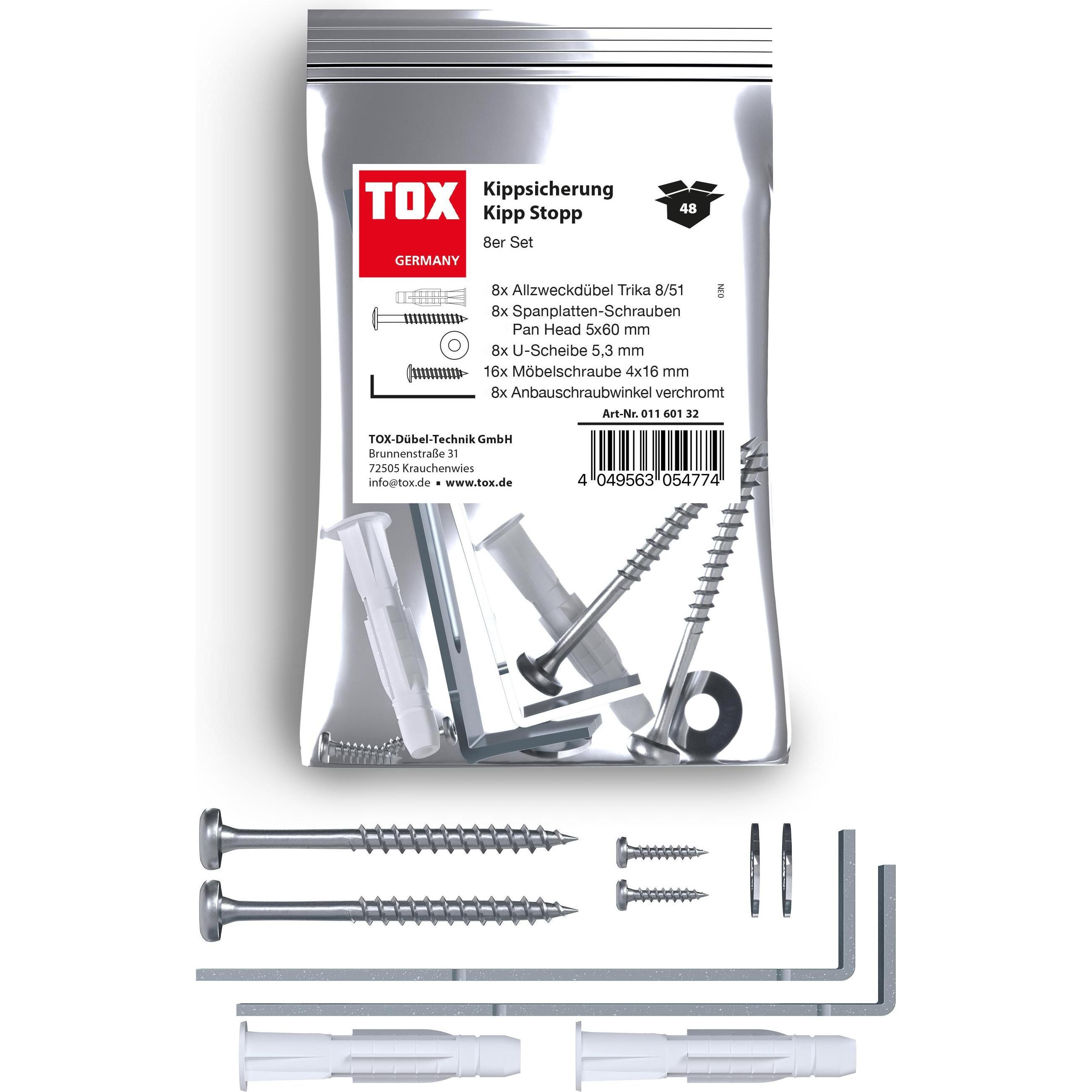 Tox, Dübel, Kipp Stopp Kippsicherung für Möbel (8 Stk.) (8 Stk.)