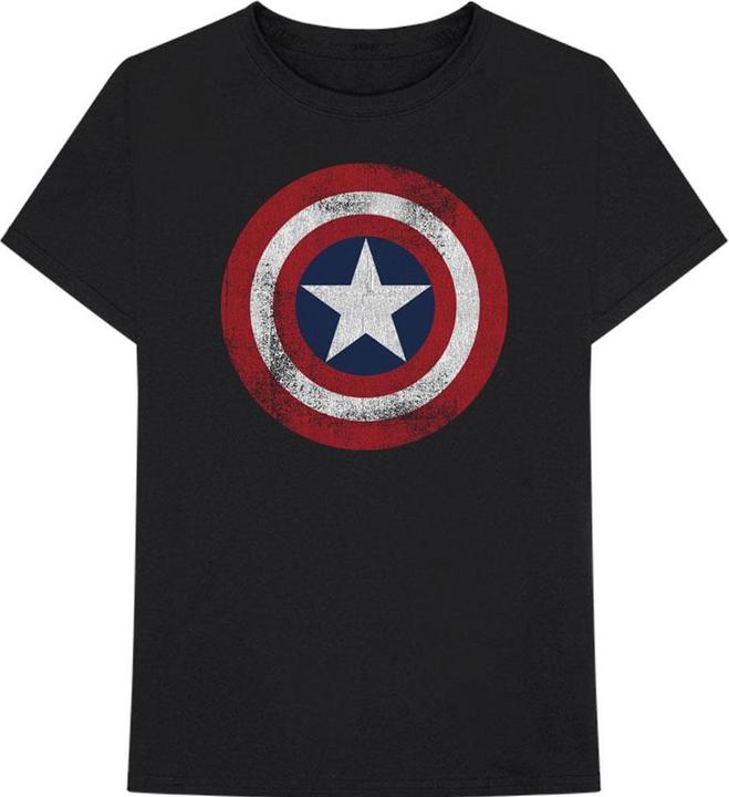 Produktbild Captain America Adult Distressed Shield TShirt aus Baumwolle (S)