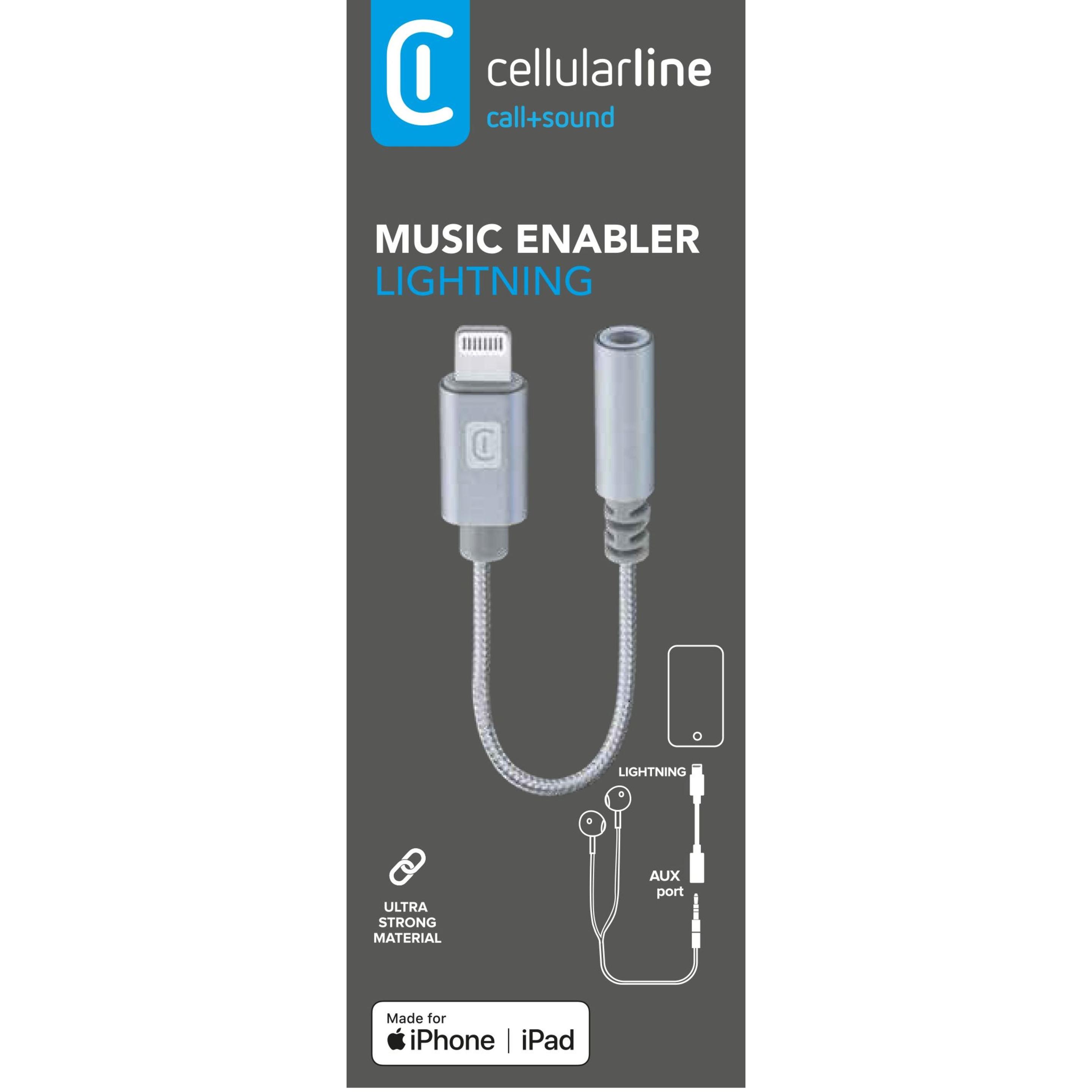 Thumbnail - Cellularline Music Enabler (Sender & Empfänger), Bluetooth Audio Adapter, Grau