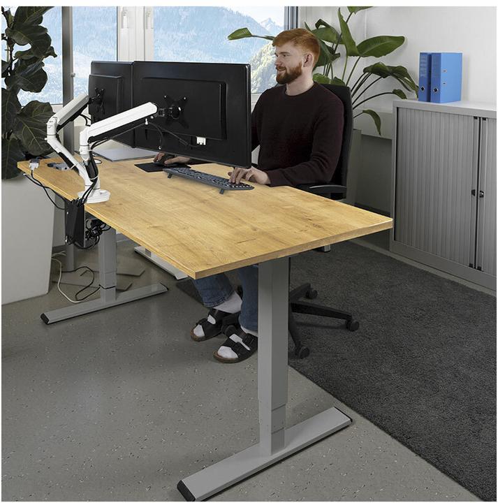 Immagine prodotto Contini höhenverstellbarer Bürotisch 1.4x0.8m Eiche / Gestell ET225E dunkelgrau