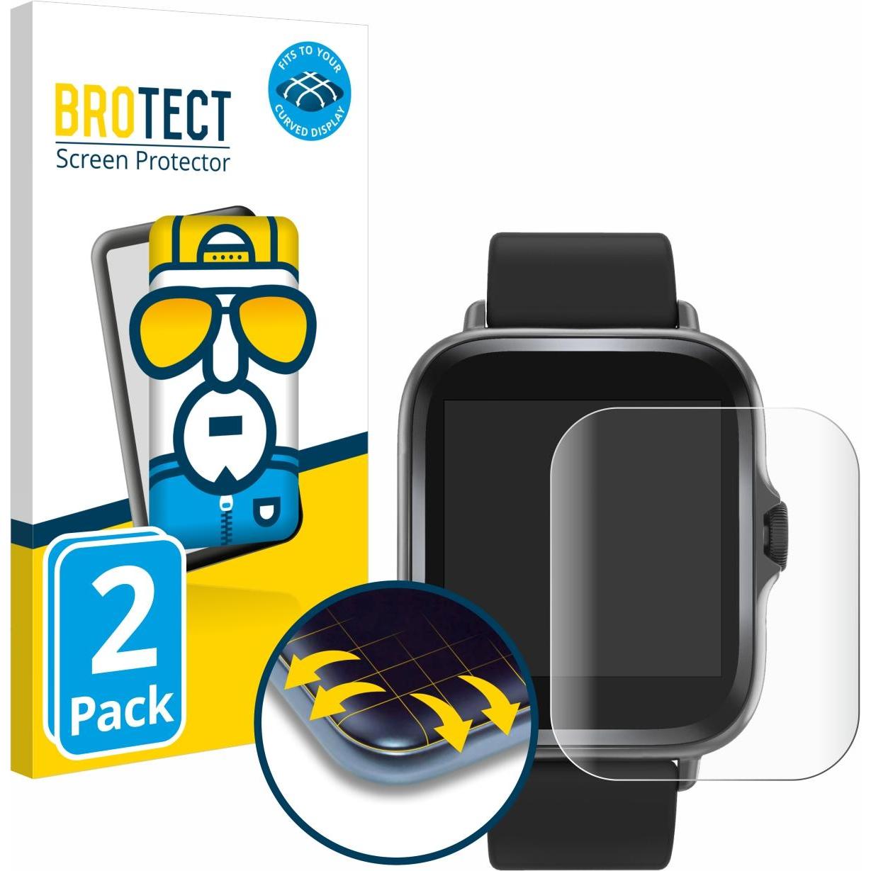 BROTECT Fullscreen Schutzfolie Displayschutz Folie Klar Transparent, Smartwatch Schutzfolie, Transparent