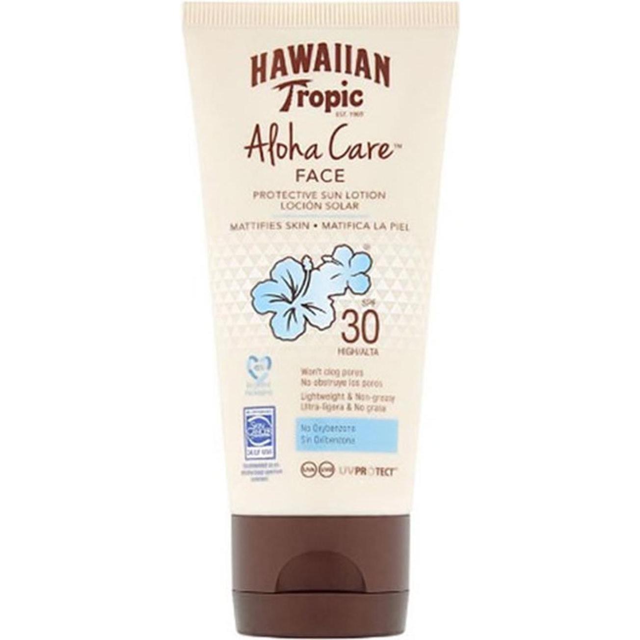 Hawaiian Tropic, Sonnencreme, ALOHA CARE FACE sun lotion SPF30 90 ml (Sonnenlotion, SPF 30, 90 ml)