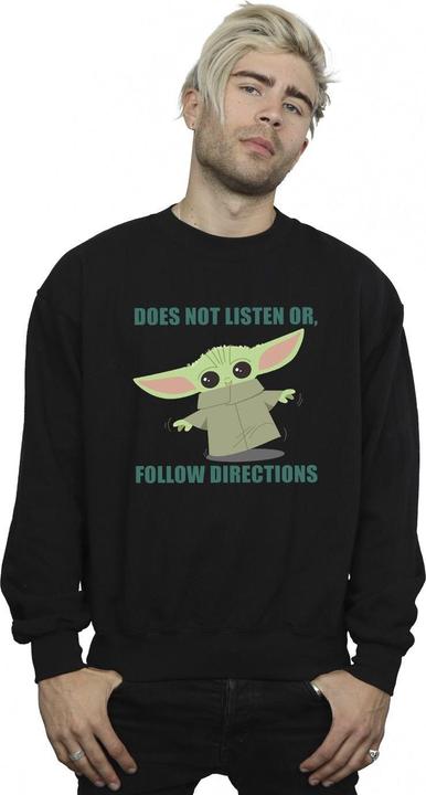Actual product image Star Wars Mens The Mandalorian Grogu Does Not Listen Sweatshirt (M)