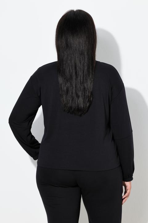 Produktbild Ulla Popken Sweatshirt, Ziernaht, asymmetrisch, Rundhals, Langarm (50, 52)