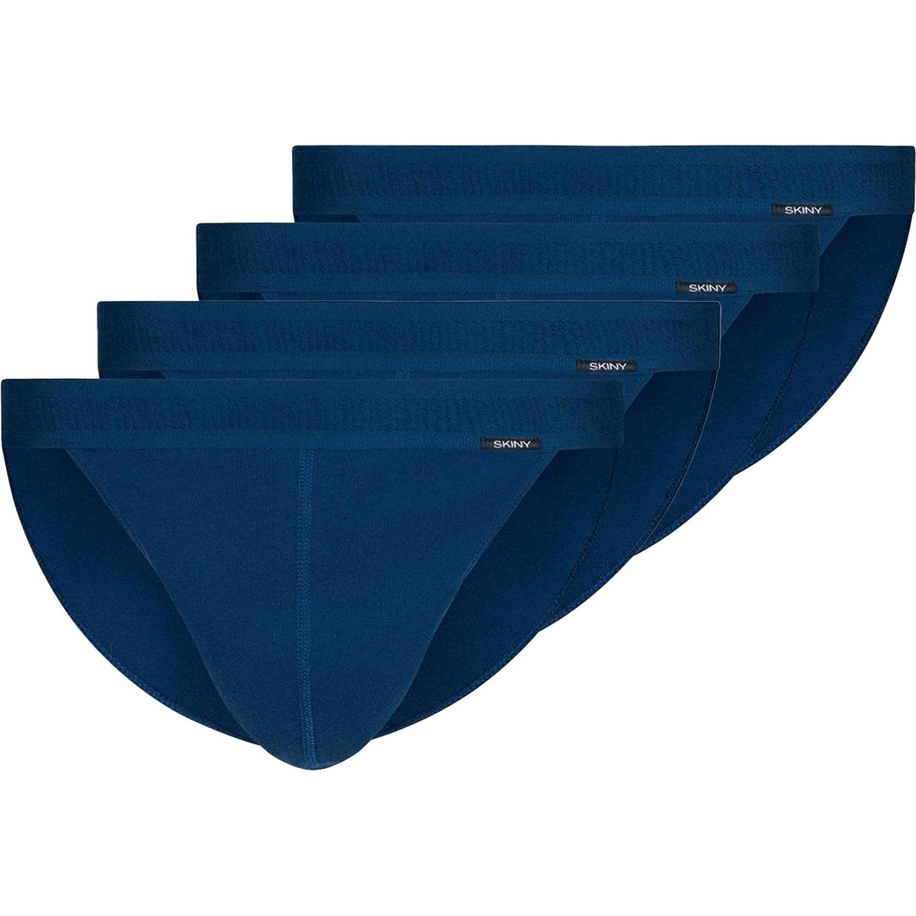 Skiny, Herren, Unterhosen, Slip Klassisch Bequem sitzend, Blau, (L, 4er Pack)