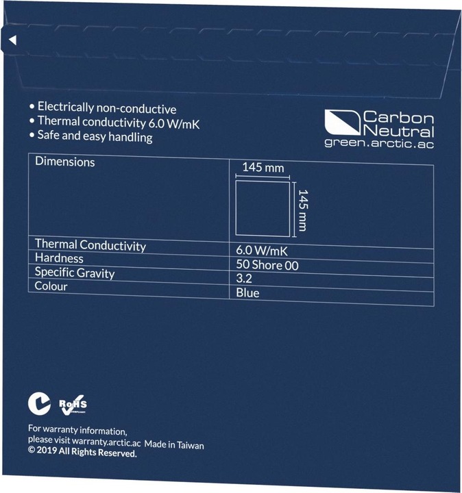 Actual product image Arctic Thermal pad 0.5 mm (0.50 mm, 6 W/m K)