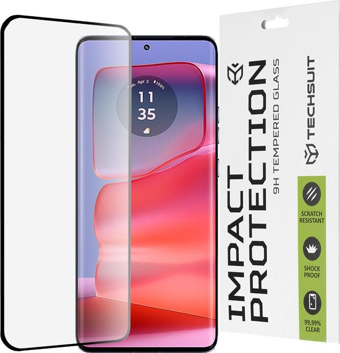 Image du produit Techsuit - 111D Full Cover / Full Glue Glass / 3D Curved Screen - Motorola Edge 50 Pro - Black (Motorola Edge 50 Pro)