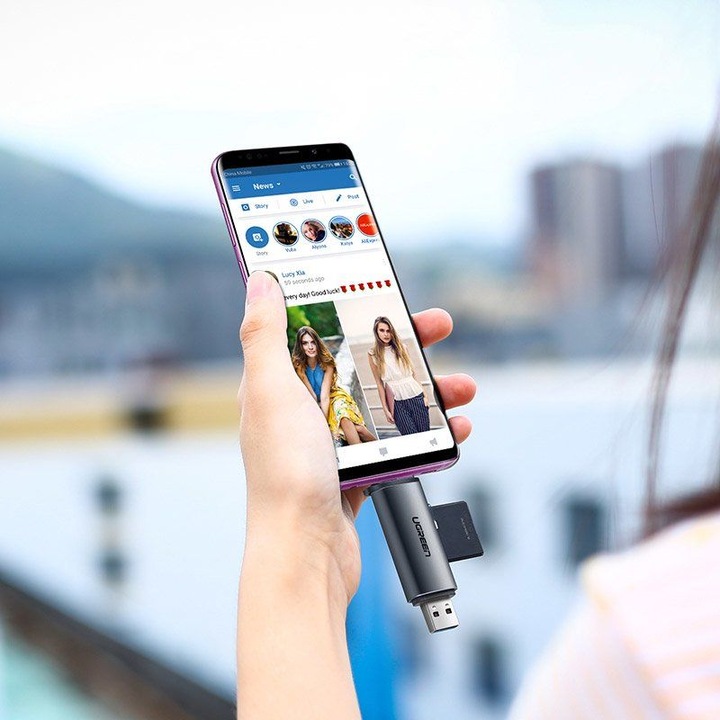 Actual product image Ugreen USB-C and USB-A - TF SD 3.0 (USB-C, USB)