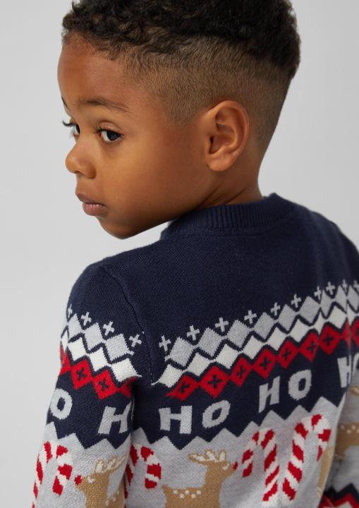 Produktbild s.Oliver Strickpullover Strickpullover mit weihnachtlichem Jacquard-Muster (116, 122)