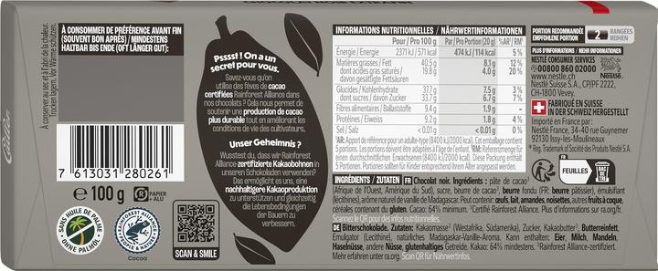 Actual product image Cailler Crémant 64% Chocolate Bar (100 g)