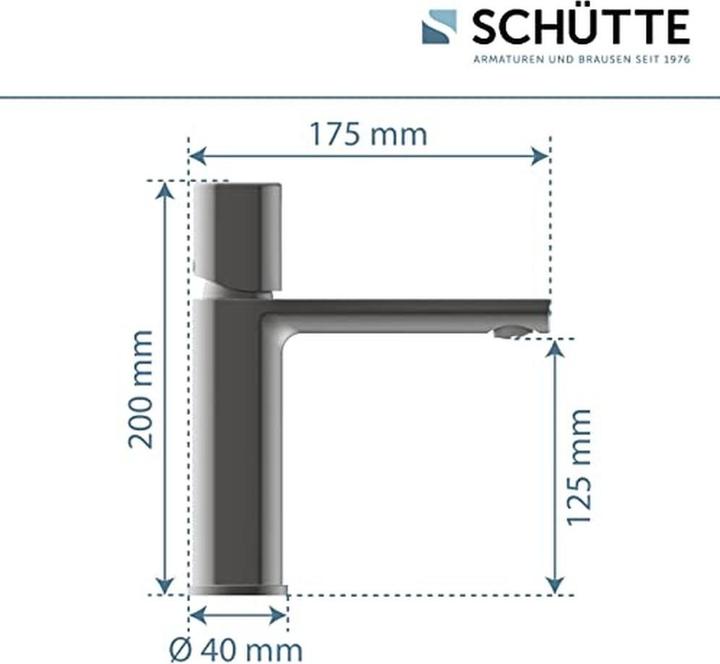 Immagine prodotto Schütte Rubinetto da bagno NEW YORK miscelatore per lavabo Grafite opaco miscelatore monocomando 33612