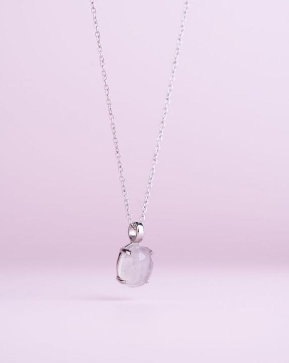 Didyma Collier - Pierre Naturelle Quartz Rose (Acier)