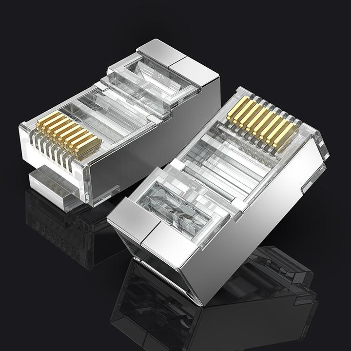 Actual product image Vention Cat.6 FTP RJ45 Modular Plug Transparent 100 Pack
