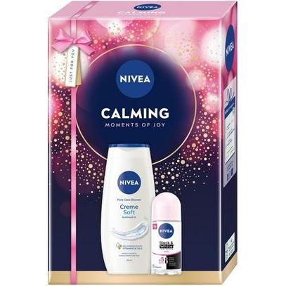 NIVEA, Gel doccia, Calming Moments Of Joy Cream Soft Shower Gel 250ml Black & White Antiperspirant Rollon 50ml (250 ml)