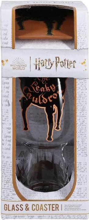 Actual product image Paladone Products Leaky Cauldron Glass and Coaster Set (0.55 l, 1x)