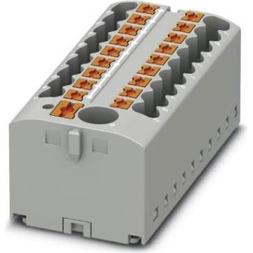 Phoenix PTFIX 6/18X2.5-G GY. Breite: 56 mm, Tiefe: 28,2 mm, Höhe: 21,2 mm. Nennspannung: 500 V, Elektronikkabel + Stecke...