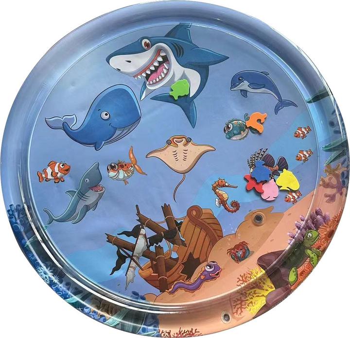 Magni Waterspeelmat voor baby's met zeedieren, rond, blauw - (5716)