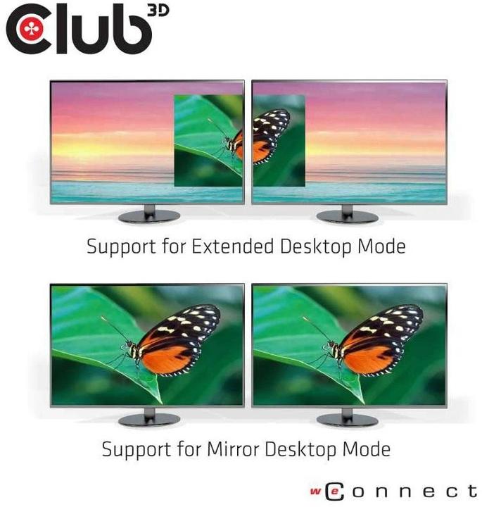 Produktbild Club 3D USB A auf HDMI 2.0 Dual Monitor 4K 60Hz Adapter
