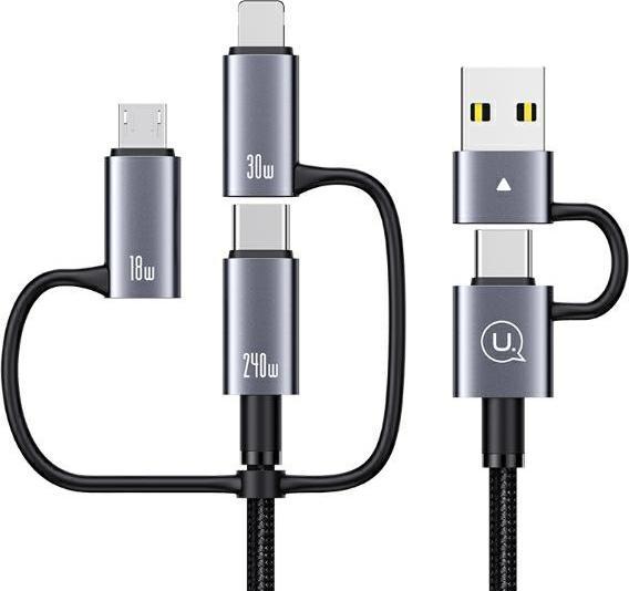 Produktbild Usams Kabel 240W 6w1 Fast charging 2m Data Cable Aluminium Alloy Sufeng Seria 2M (SJ738) (2 m, 240 W)