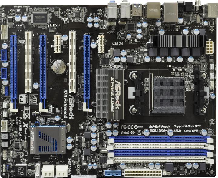 Produktbild AsRock 970 Extreme4 (AM3+, AMD 970, ATX)