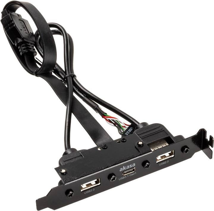 Actual product image Akasa Internal USB 3.0/2.0 to external USB-C and 2x USB 2.0 Type-A adapter cable (0.40 m, USB 2.0, USB 3.0, USB 3.2 Gen 1)