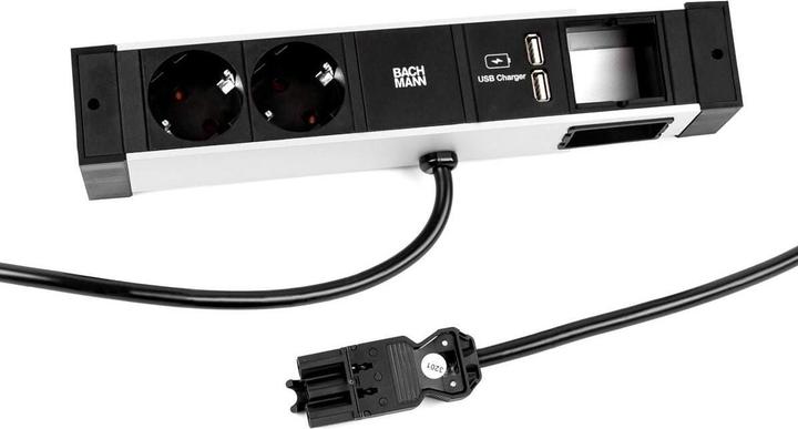 Image du produit Bachmann DESK RAIL 2x contact de protection 1x USB Charger 1x ABD (2x, CEE 7/3, 2 m)