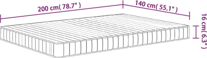 Produktbild vidaXL Schaumstoffmatratze (Schaumstoffkern, 140 x 200 cm)