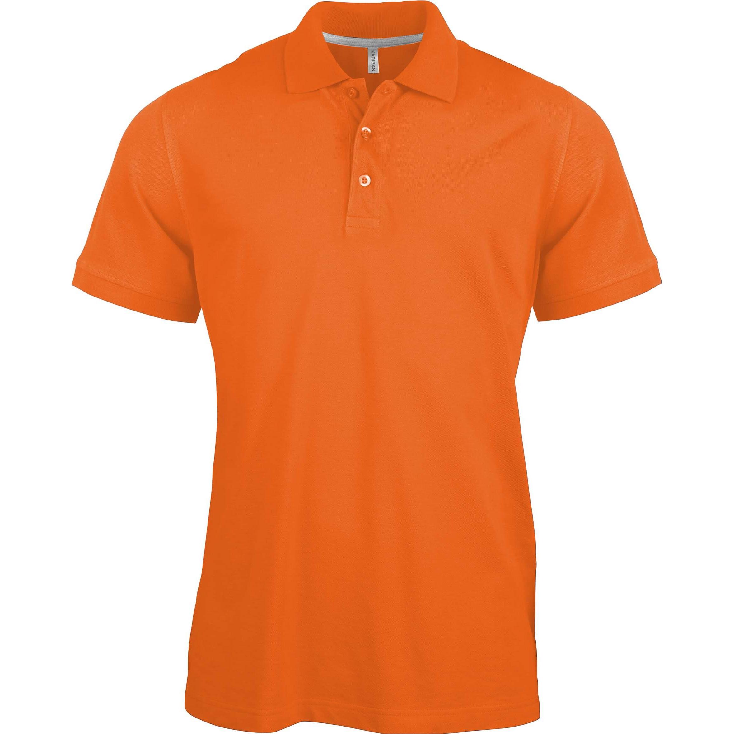 Kariban, Herren, Shirt, Kurzärmeliges Polo-Shirt, Orange, (L)