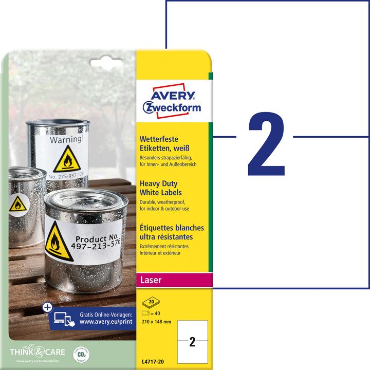 Image du produit Avery Étiquettes en film résistant aux intempéries