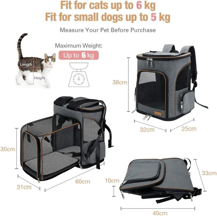 Image du produit Lekesky Transportrucksack (Chat, Petit animal, Chien, Pliable, Respirant, Lavable)