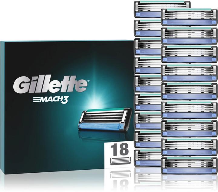 Productafbeelding Gillette Mach3 Scheermesjes 18 Vervangingsonderdelen 3 mesjes Micro Guard Optimaal glijeffect met Lubr (18 x)