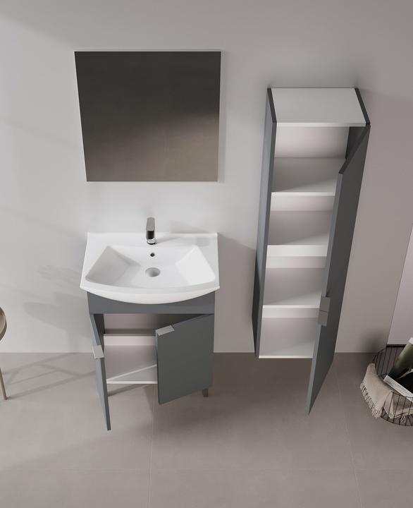 Produktbild Homitis Purus 65 Bathroom Cabinet With Sink & Mirror Set (2 Pieces)