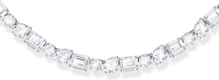 Immagine prodotto Thomas Sabo Collana girocollo con pietre bianche a tre tagli in argento (Argento 925, 34 - 42 cm)