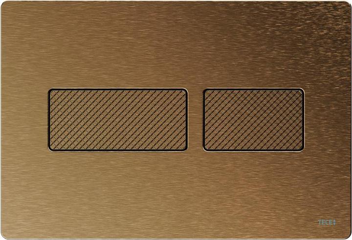Image du produit TECE Plaque de déclenchement Solid WC pour technique à deux quantités Bronze brossé avec structure en