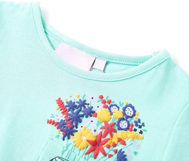 Produktbild vidaXL Kinder-T-Shirt Helles Minzgrün 140,Material: 95 (140)