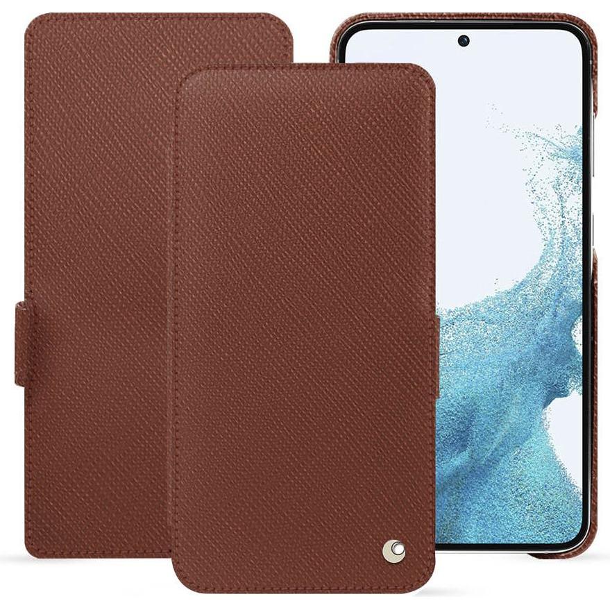 Noreve Lederschutzhülle horizontal (Samsung Galaxy S23), Smartphone Hülle, Braun