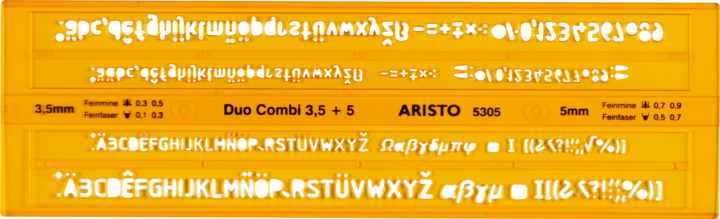 Valori nutrizionali e ingredienti Aristo AR5305, Stencil per lettere/numeri/caratteri in plastica (245 mm)