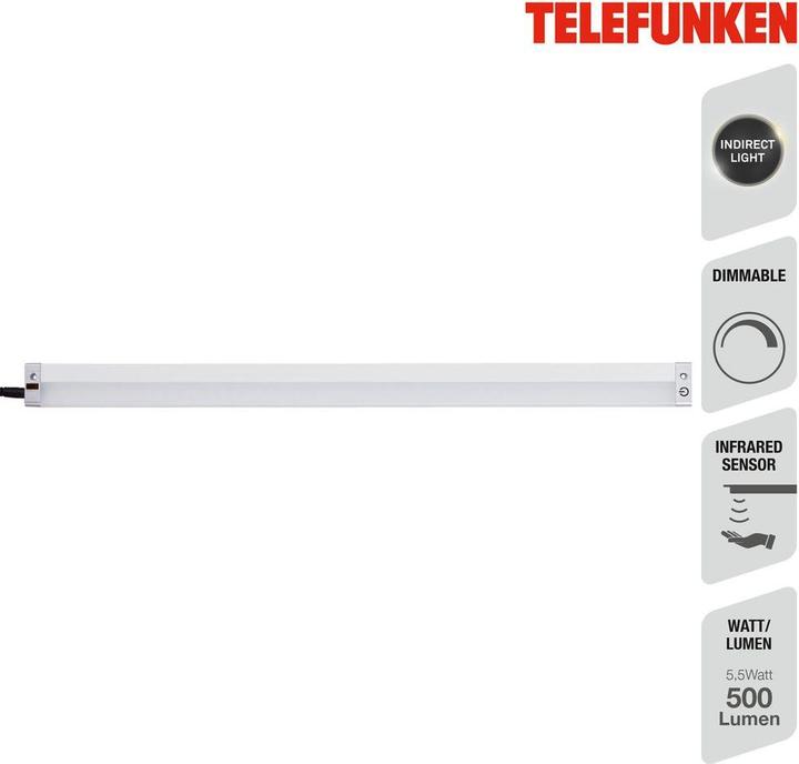 Produktbild Telefunken LED Sensor Unterbauleuchte, silber, 2xLED-Platine/5,5W+2,8W (500 lm)