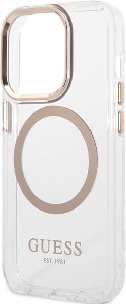 Immagine prodotto Guess custodia per iPhone 15 6,1" GUHMP15SHTRMD oro HC Magsafe Metal Outline (Apple iPhone 15)