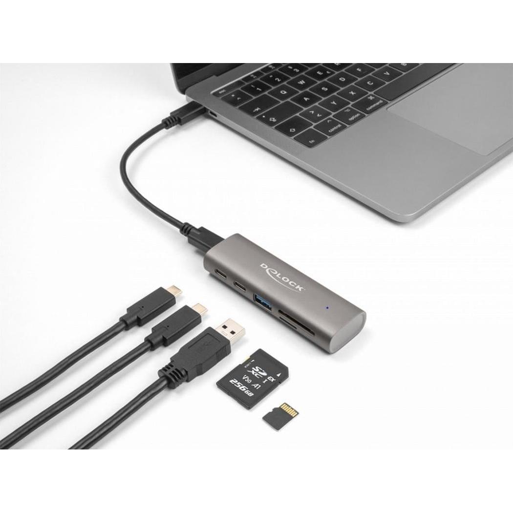 Thumbnail - Delock 64236 (USB-C, 4 Ports), Dockingstation + USB Hub, Grau