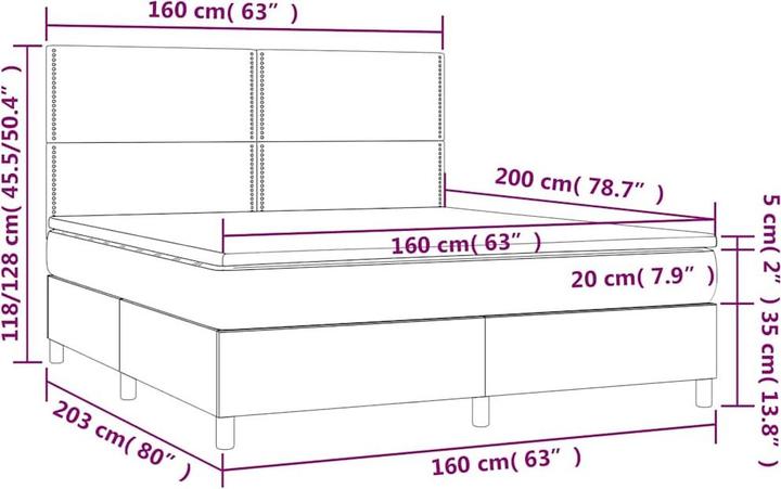 Produktbild vidaXL Boxspringbett (160 x 200 cm)