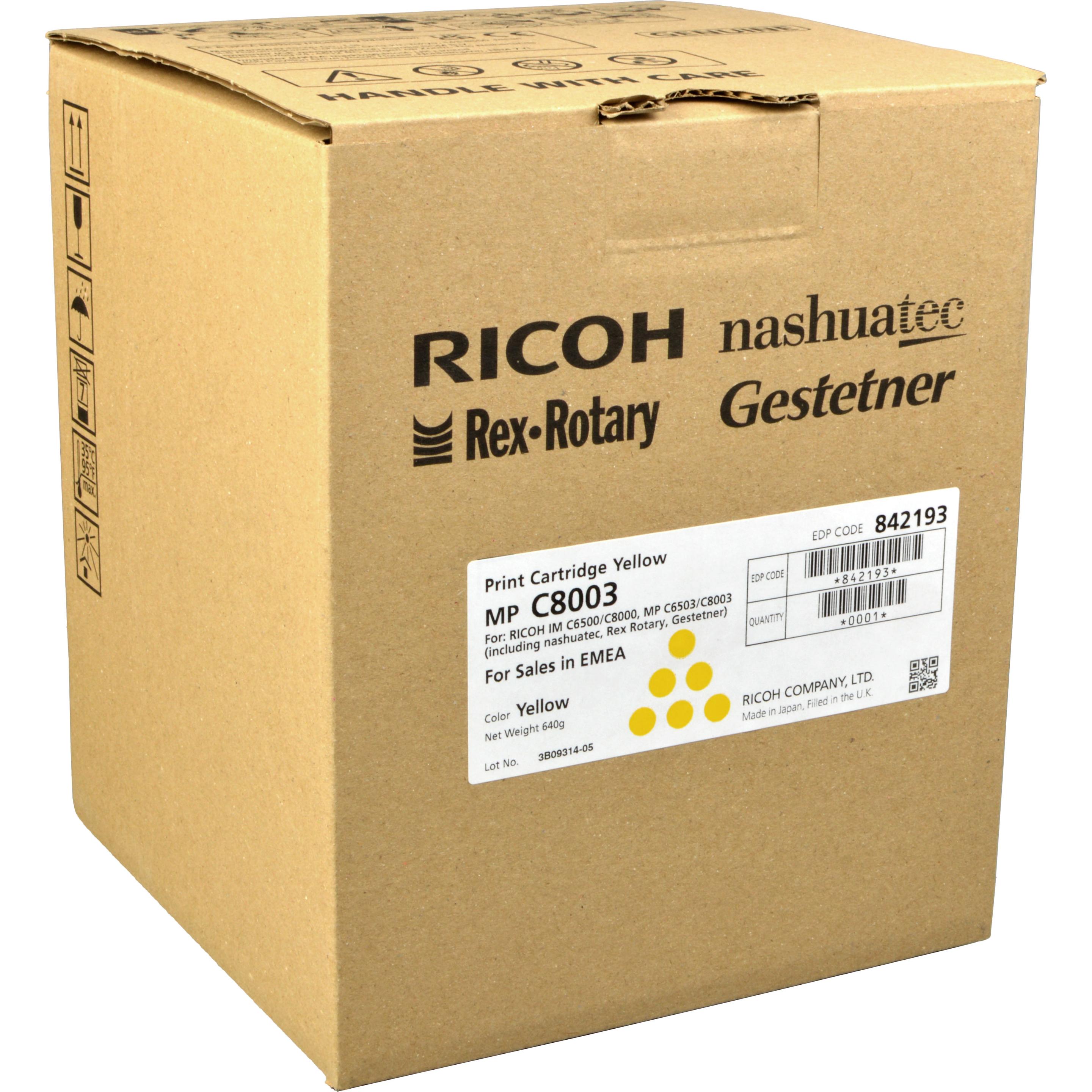 RICOH, Toner, 842193 Toner gelb 26.000 Seiten Gelb MP C 6503 (Y)