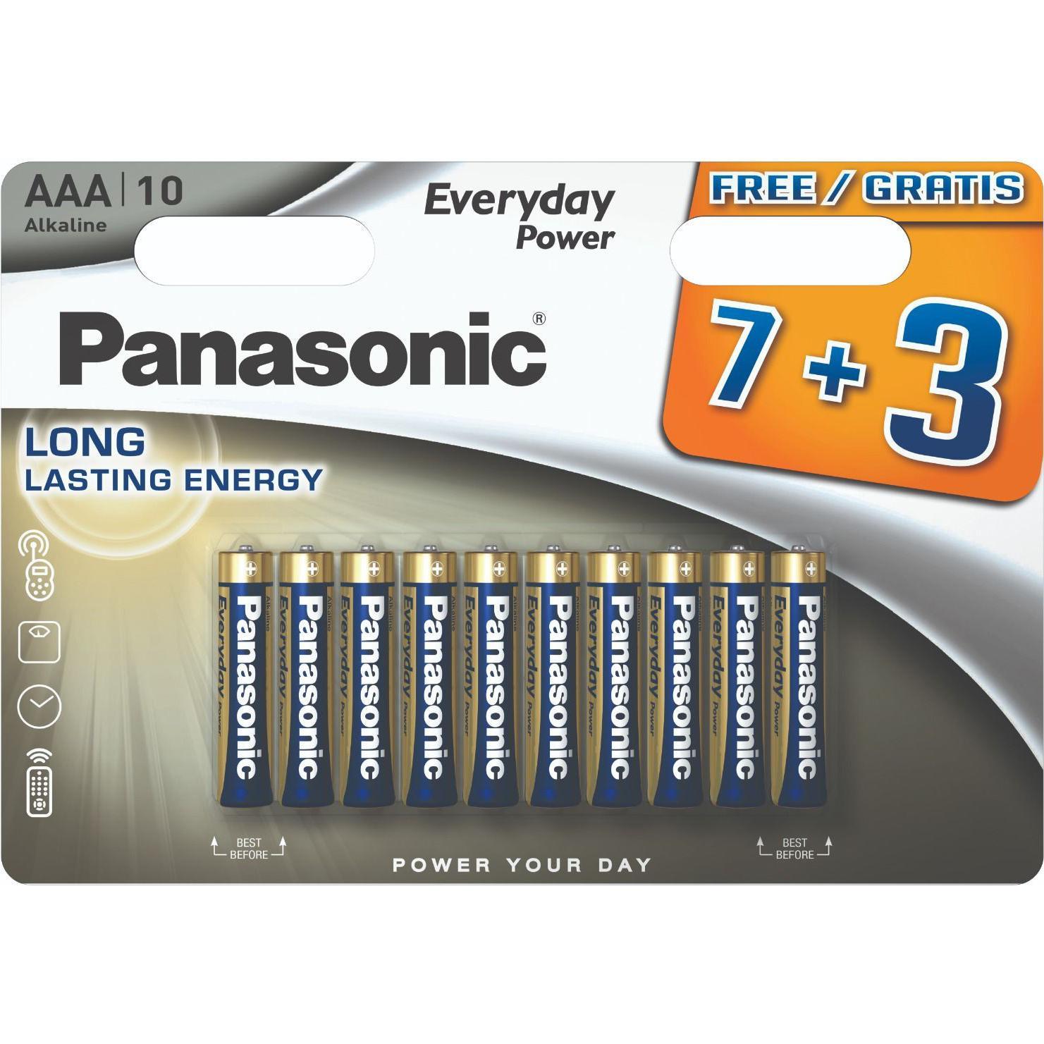 Panasonic Batteria Everyday Power LR03EPS/10BW (7+3) (AAA), Batterie + pile