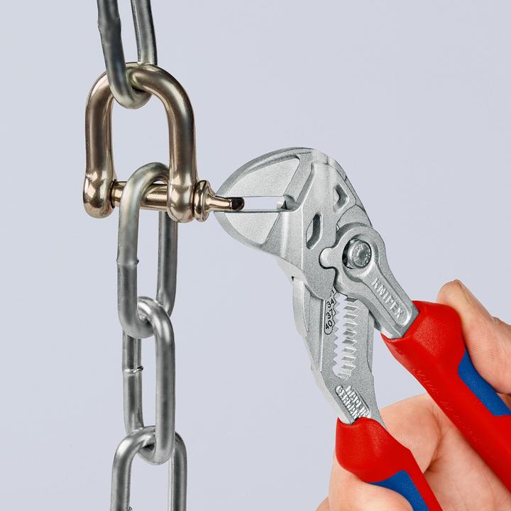 Produktbild Knipex Zangenschlüssel DIN ISO 5743 L.180mm Spann-W.35mm BK verchromt Griffe 2Komp.-Hüllen (180 mm)