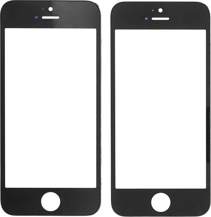 Produktbild OEM Displayglas + Rahmen für iPhone 5 / 5s schwarz (Display, iPhone 5, iPhone 5S)