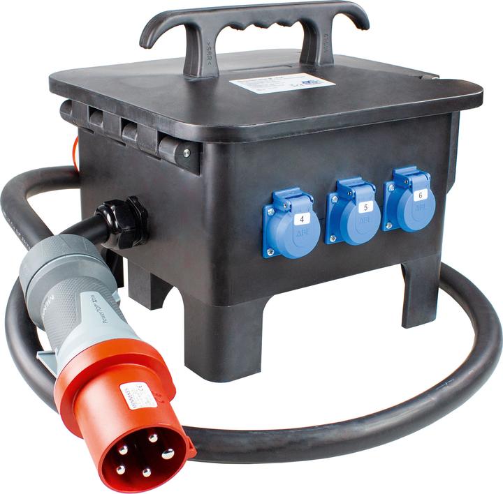 Produktbild As - Schwabe Mobiler Baustellen-Stromverteiler (7x, CEE 7/3)