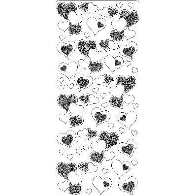 Hobby2you, Sticker, Decorstix 10x23cm guld hjerter