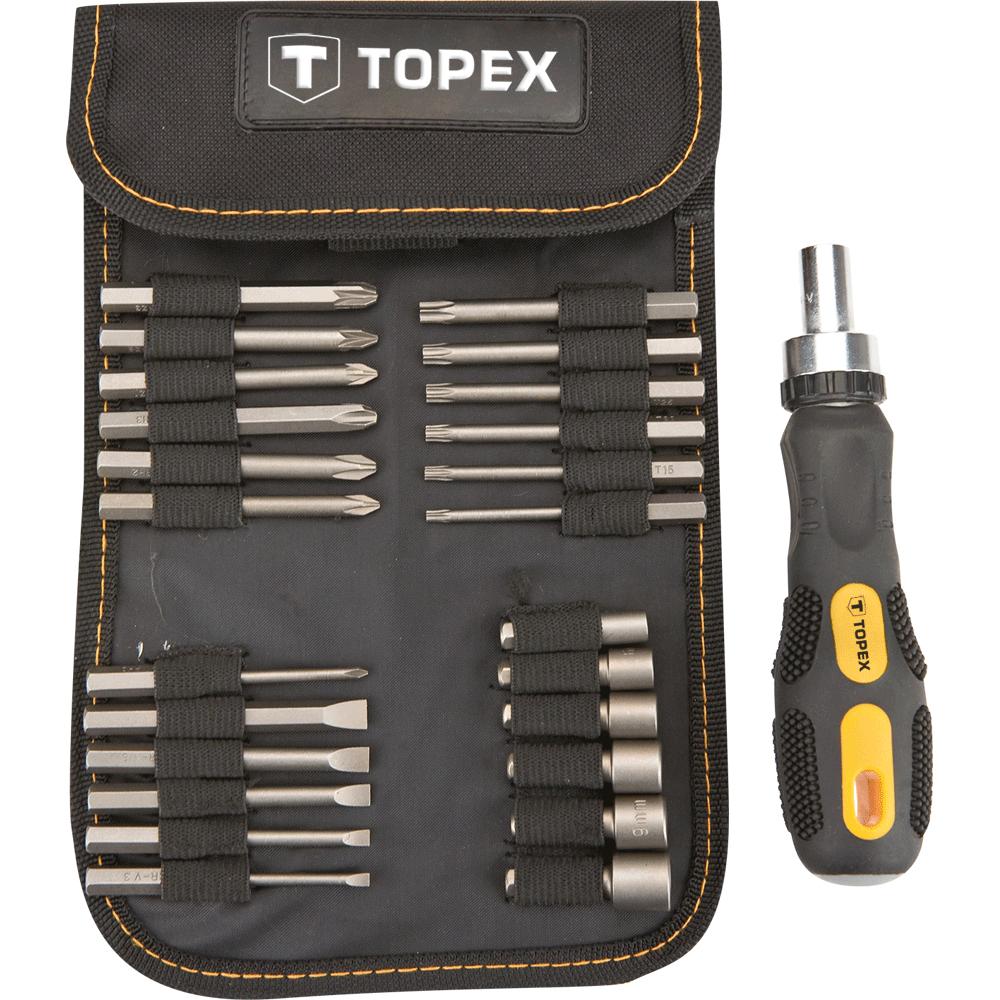 Topex, Schraubenzieher, Schraubendreher-Bits und -Stecknüsse mit Griff 26-tlg. 39D352 (Pin-torx)