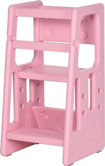 Image du produit Swisshandel24 Tour d'apprentissage Tabouret enfant, Tour d'apprentissage Montessori avec poignées, Tabouret